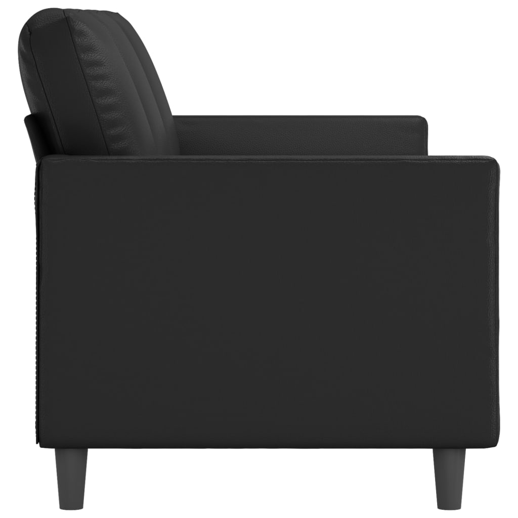 vidaXL 3-Seater Sofa Black 70.9" Faux Leather