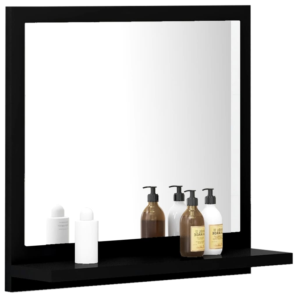 vidaXL Bathroom Mirror Black 15.7"x4.1"x14.6" Engineered Wood