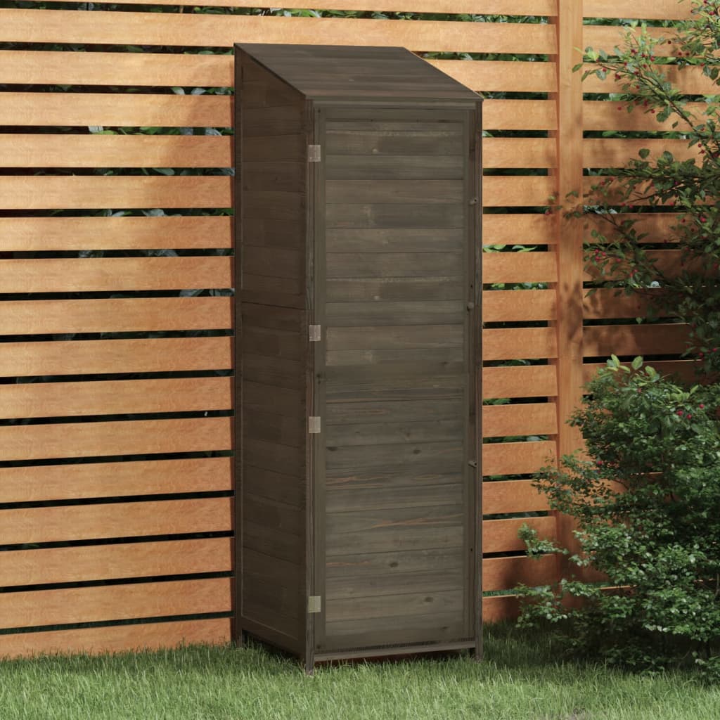 vidaXL Garden Shed Anthracite 21.7"x20.5"x68.7" Solid Wood Fir