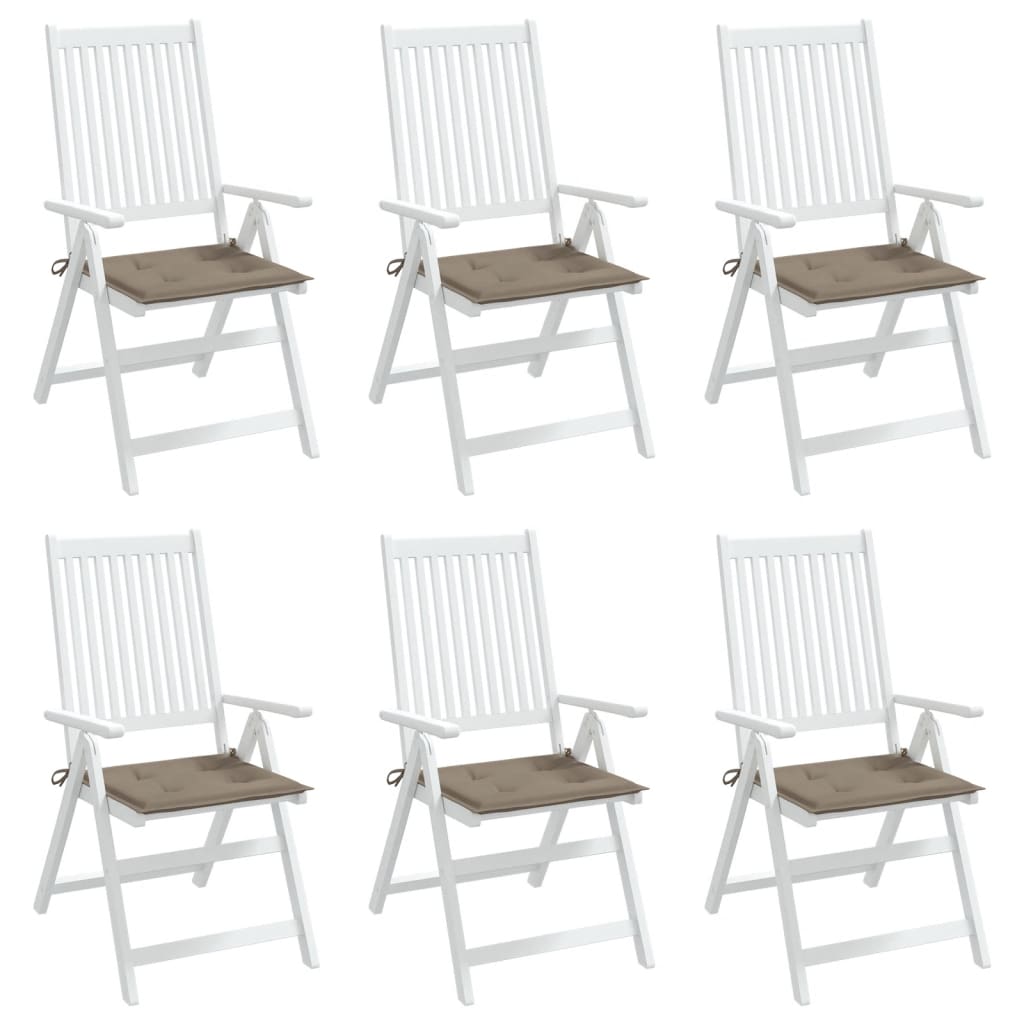 vidaXL Garden Chair Cushions 6 pcs Taupe 19.7"x19.7"x1.2" Fabric