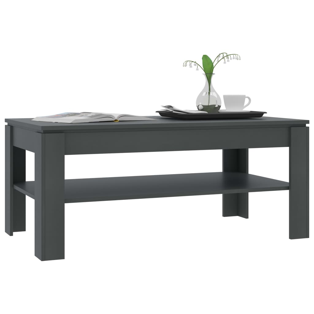vidaXL Coffee Table Gray 43.3"x23.6"x18.5" Engineered Wood