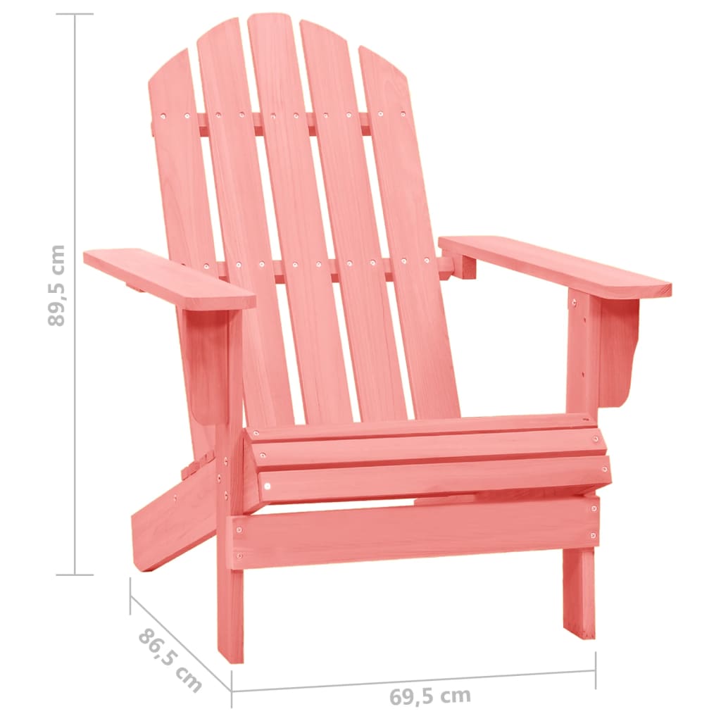 vidaXL Patio Adirondack Chair Solid Fir Wood Pink