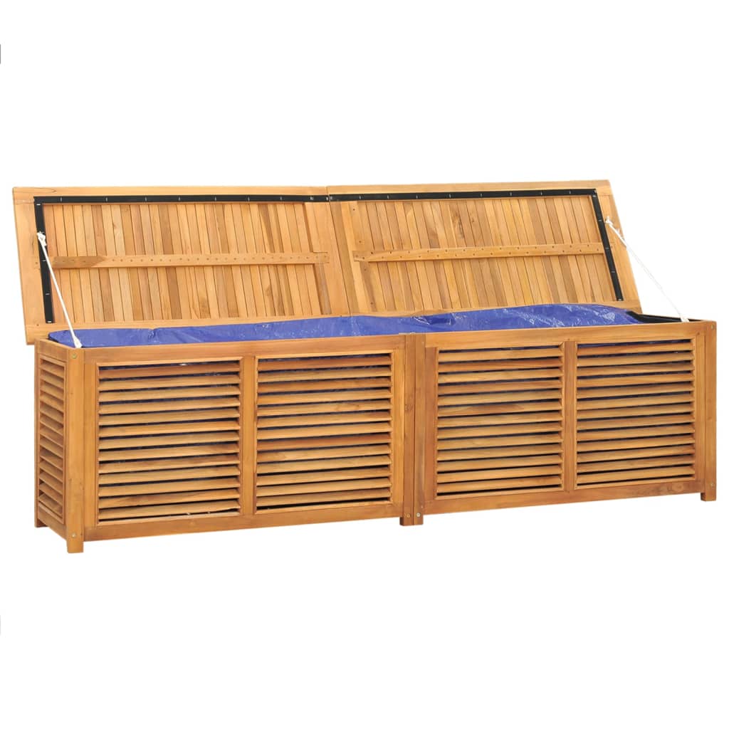 vidaXL Patio Storage Box with Bag 78.7"x19.7"x20.9" Solid Wood Teak