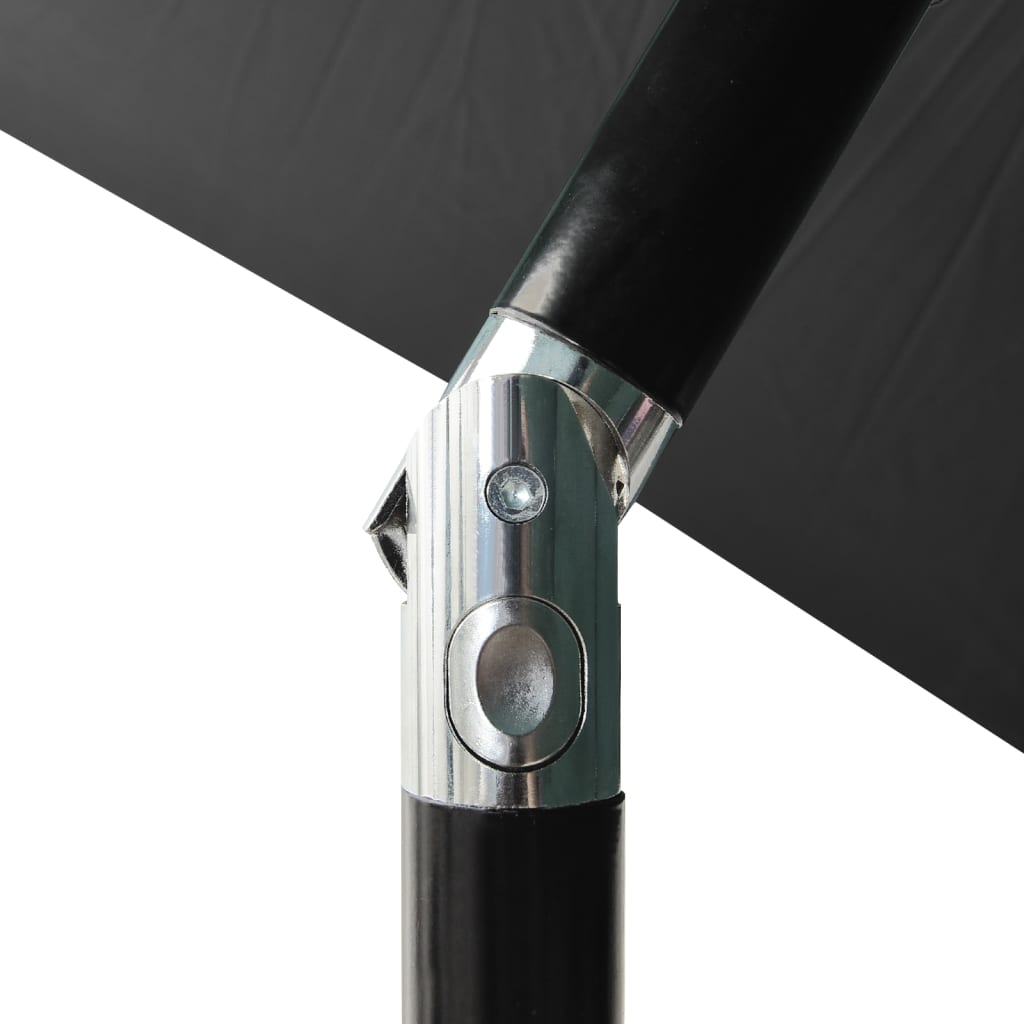 vidaXL Parasol with LEDs and Steel Pole Anthracite 6.6'x9.8'