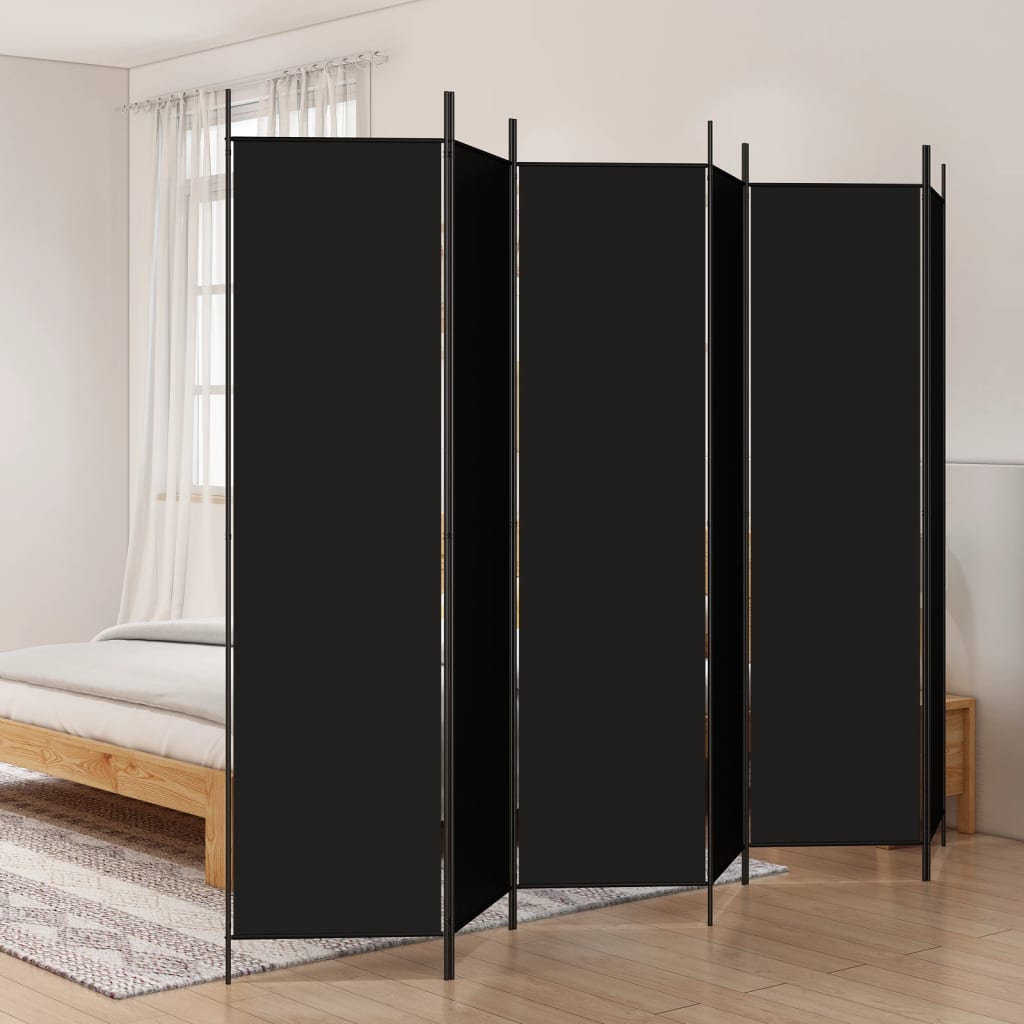 vidaXL 6-Panel Room Divider Black 118.1"x78.7" Fabric