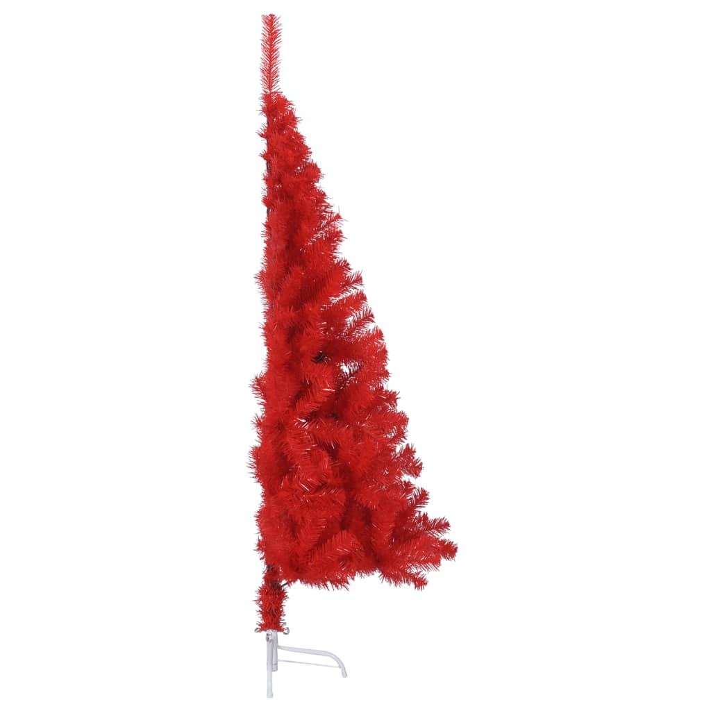 vidaXL Artificial Half Christmas Tree with Stand Red 4 ft PVC