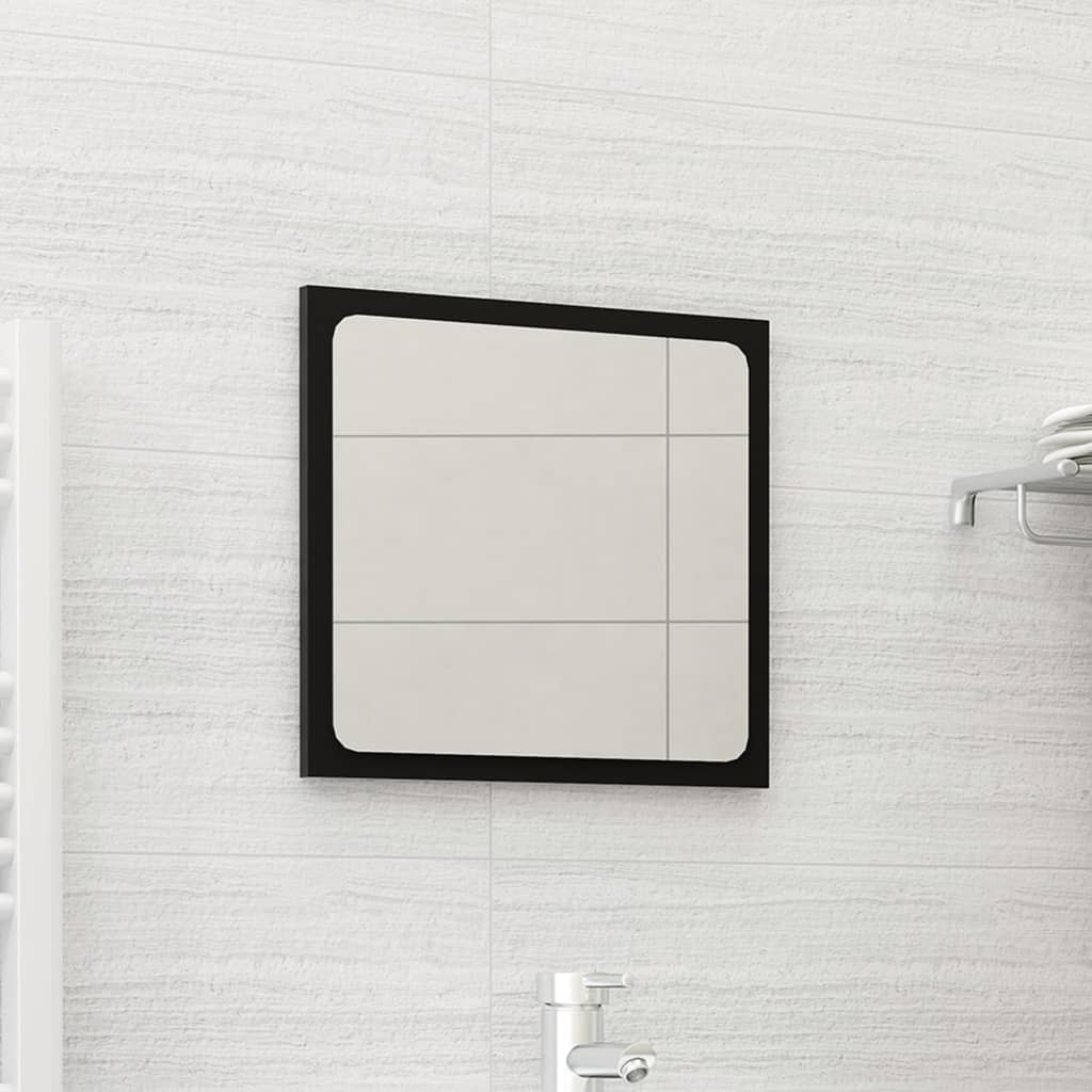 vidaXL Bathroom Mirror Black 15.7"x0.6"x14.6" Engineered Wood