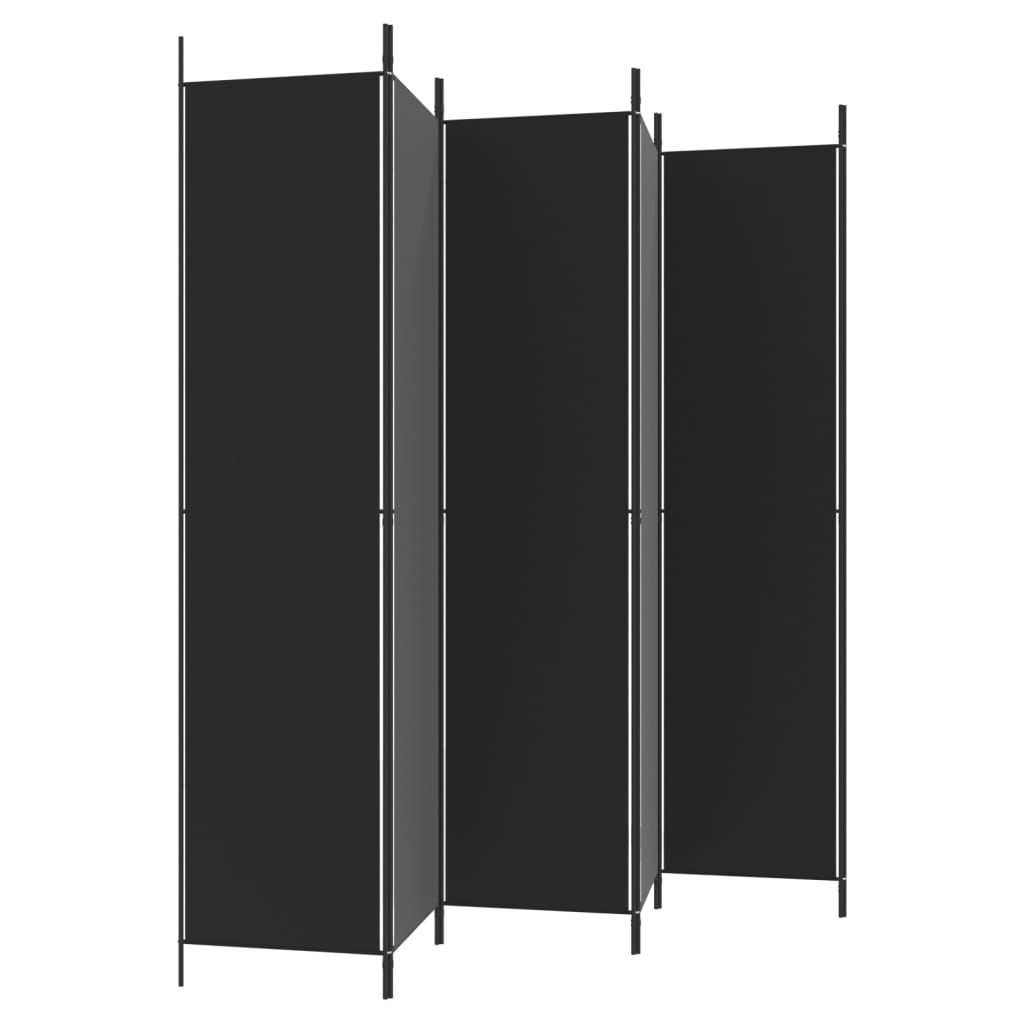 vidaXL 6-Panel Room Divider Black 118.1"x86.6" Fabric