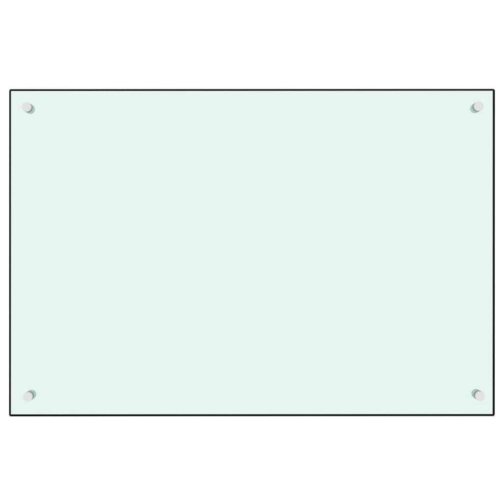 vidaXL Kitchen Backsplash White 35.4"x23.6" Tempered Glass