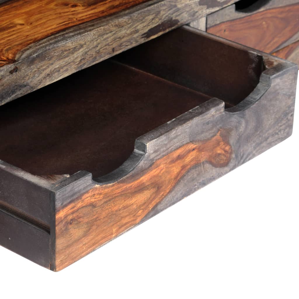 vidaXL Coffee Table Gray 39.4"x19.7"x15.7" Solid Sheesham Wood