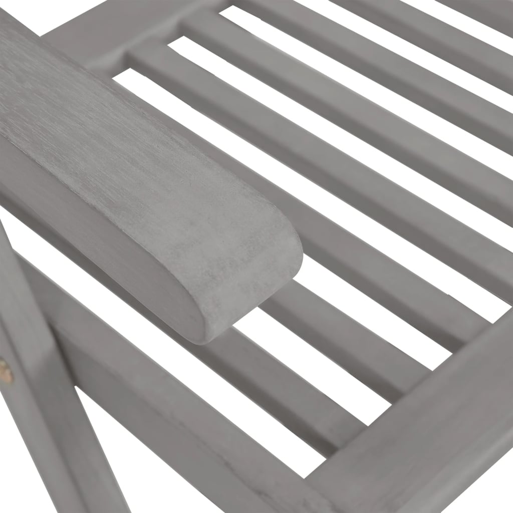 vidaXL Patio Reclining Chairs 8 pcs Gray Solid Acacia Wood