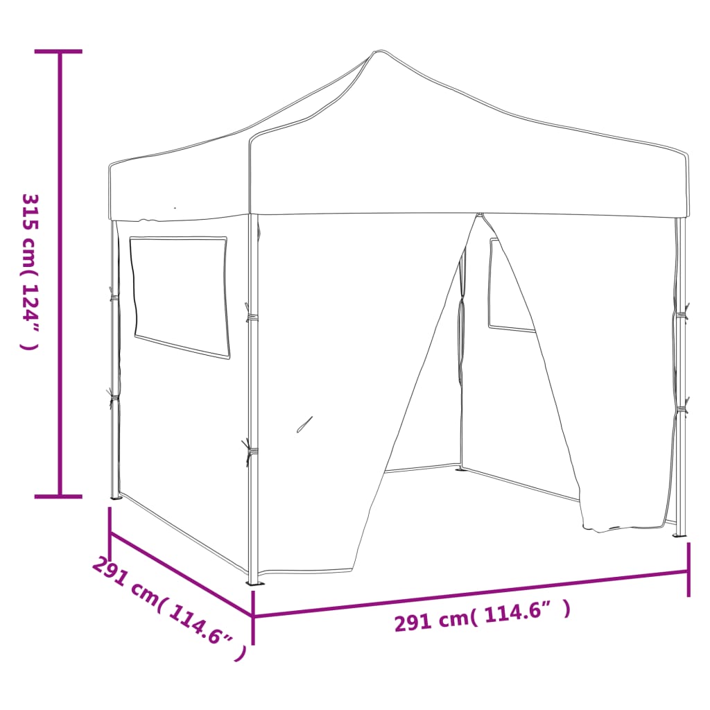 vidaXL Blue Foldable Tent 9.8'x9.8' with 4 Walls
