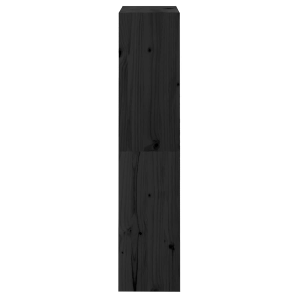 vidaXL Book Cabinet/Room Divider Black 23.6"x11.8"x53.3" Solid Wood Pine