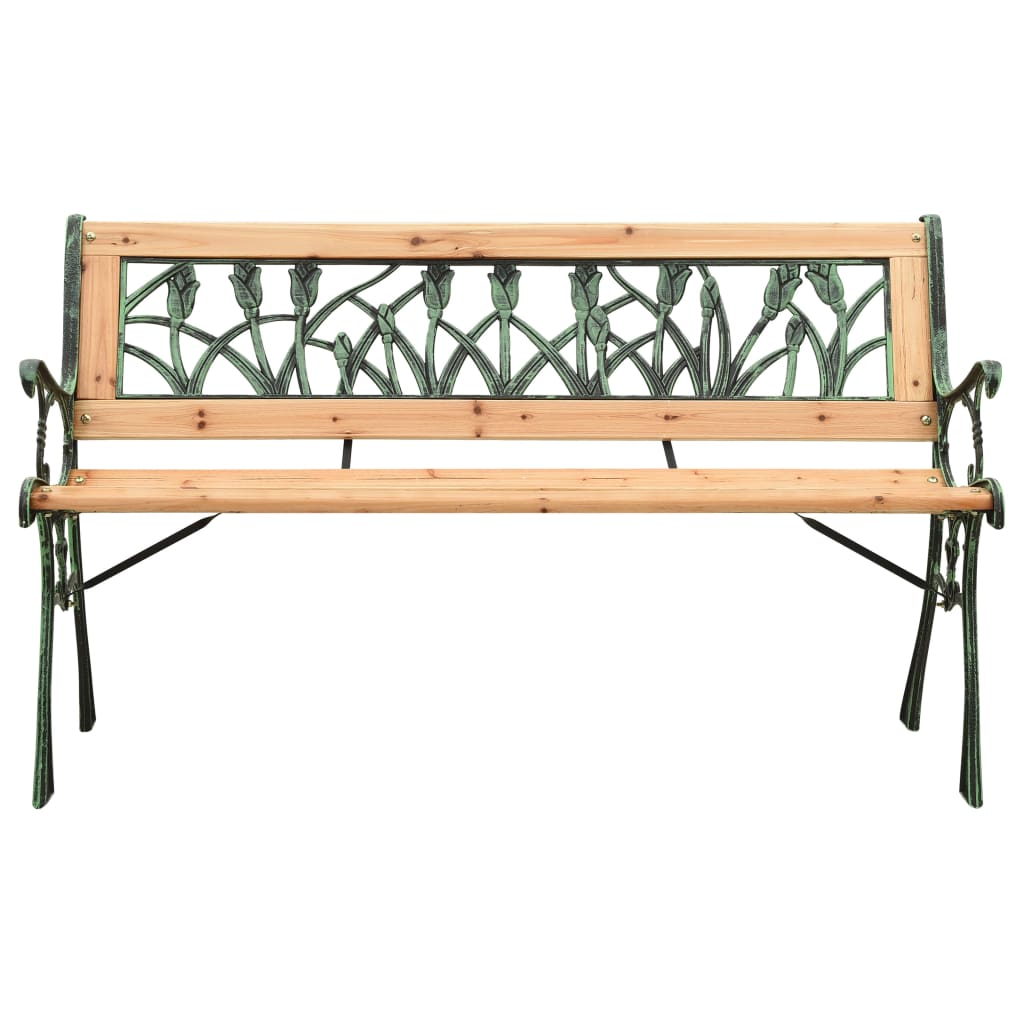 vidaXL Patio Bench 48" Cast Iron and Solid Firwood