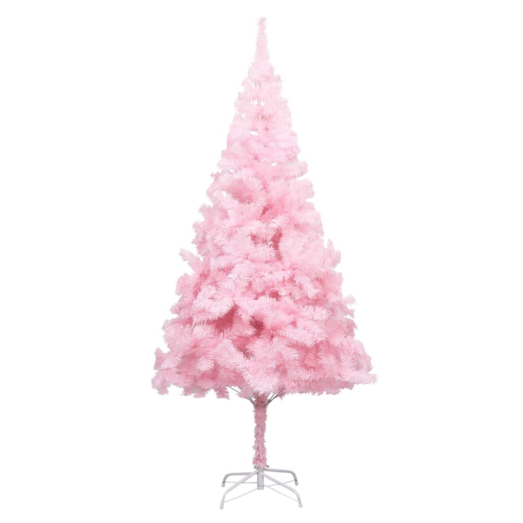 vidaXL Artificial Pre-lit Christmas Tree with Ball Set Pink 82.7" PVC