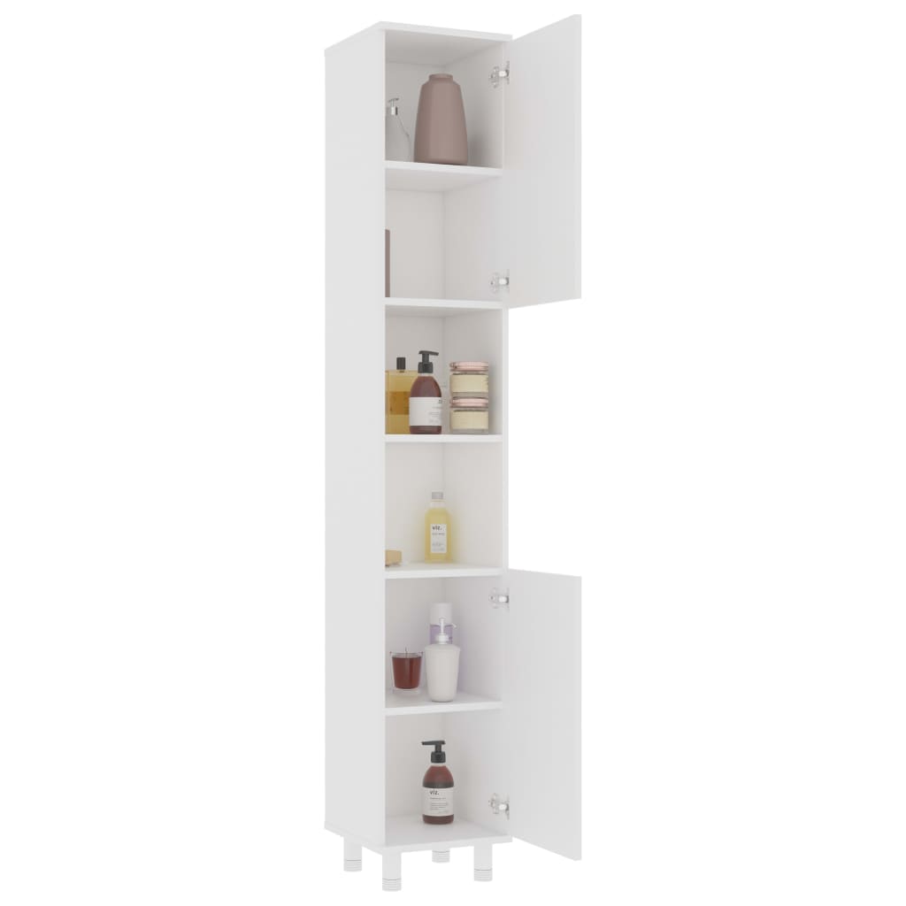 vidaXL Bathroom Cabinet White 11.8"x11.8"x70.5" Engineered Wood
