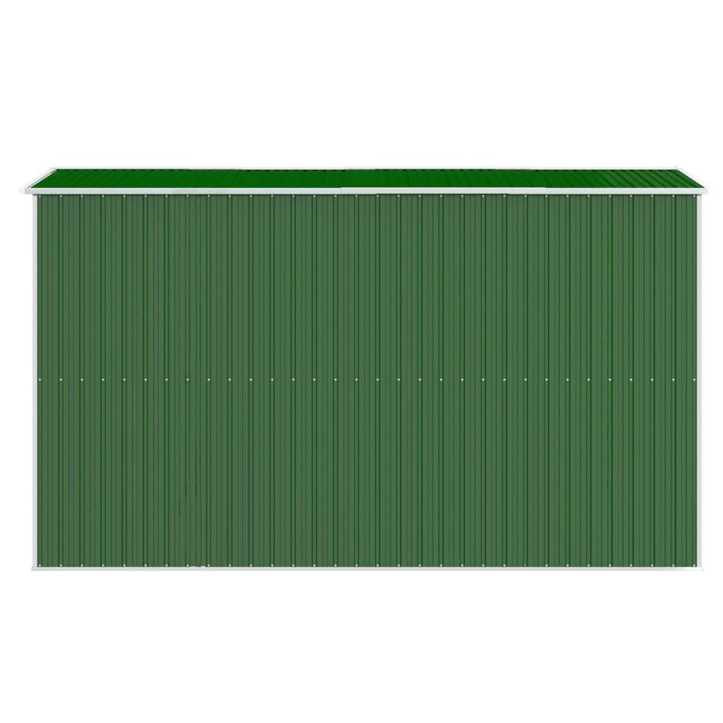 vidaXL Garden Shed Green 75.6"x140.6"x87.8" Galvanized Steel