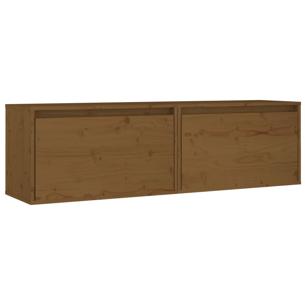 vidaXL Wall Cabinets 2 pcs Honey Brown 23.6"x11.8"x13.8" Solid Pinewood