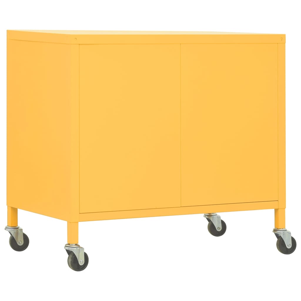 vidaXL Storage Cabinet Mustard Yellow 23.6"x13.8"x22" Steel