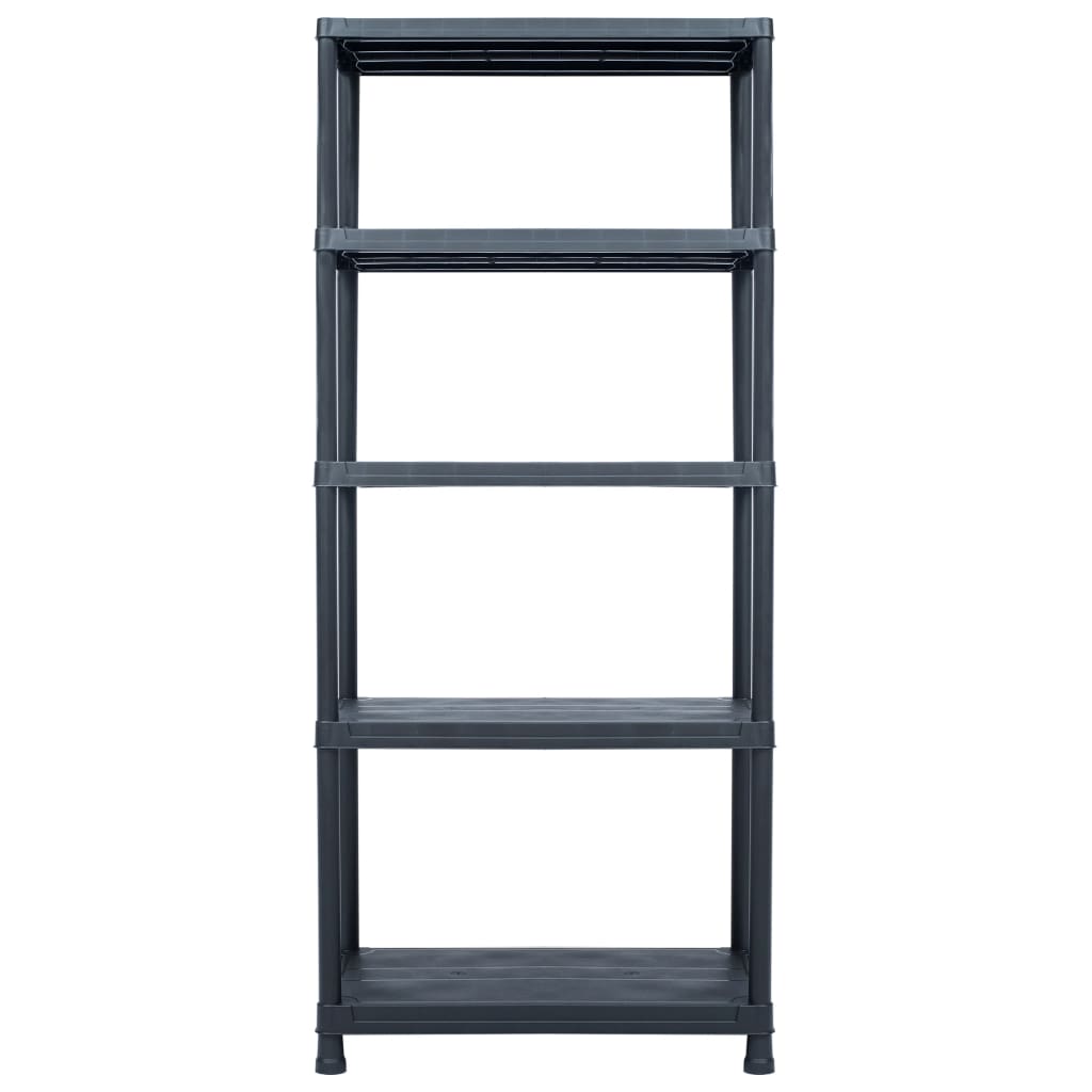 vidaXL Storage Shelf Rack Black 1102.3 lb 35.4"x23.6"x70.9" Plastic