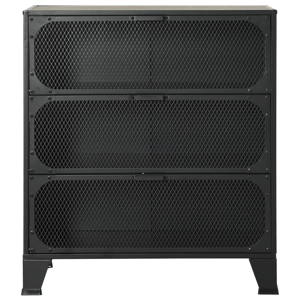 vidaXL Storage Cabinet Gray 28.3"x14.2"x32.3" Metal and MDF