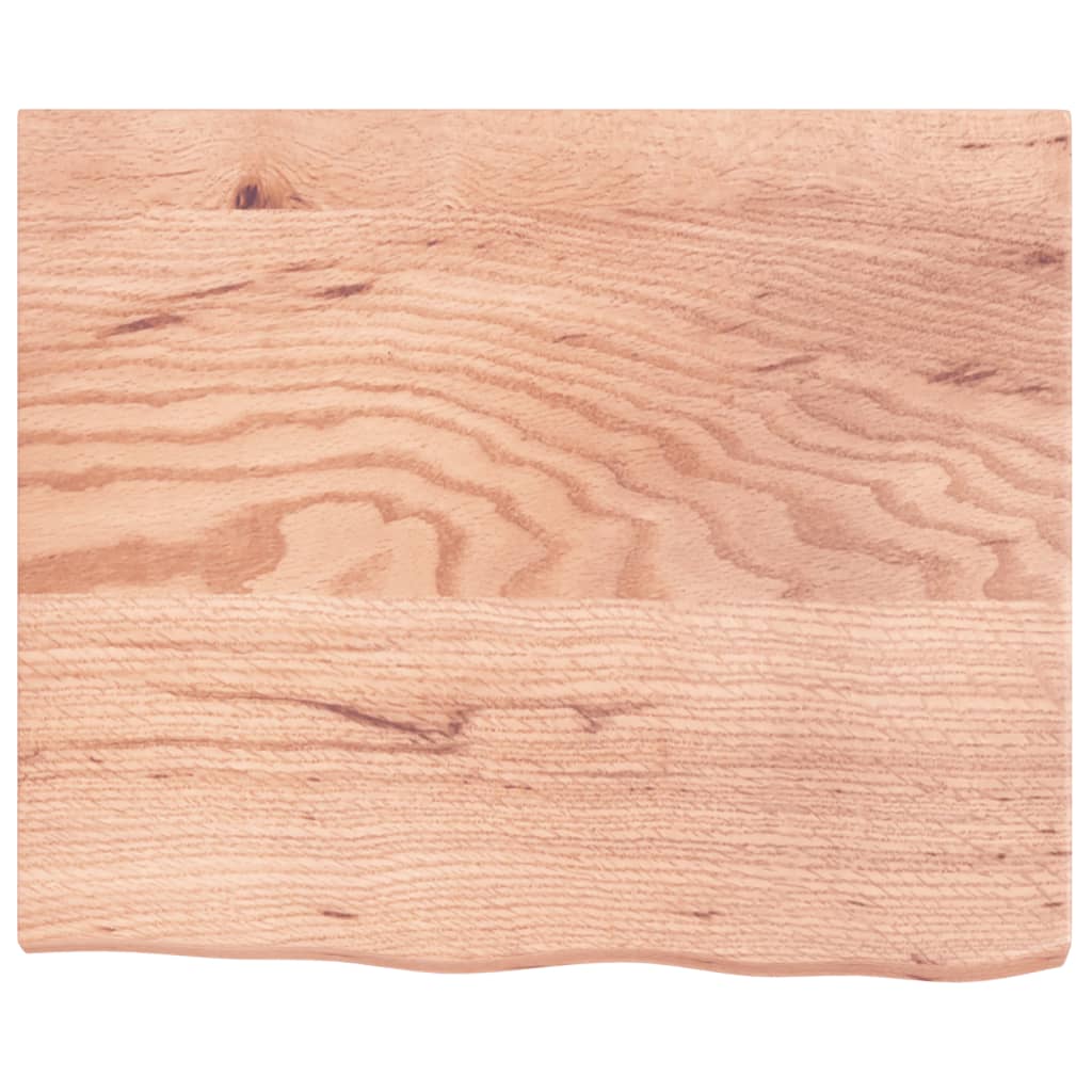 vidaXL Table Top Light Brown 23.6"x19.7"x(0.8"-1.6") Treated Solid Wood Oak