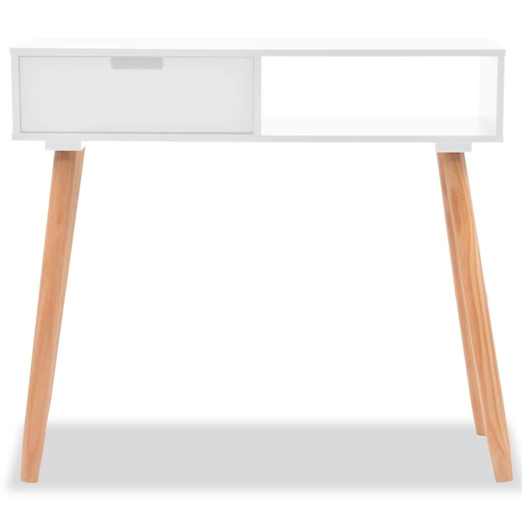 vidaXL Console Table Solid Pinewood 31.5"x11.8"x28.3" White