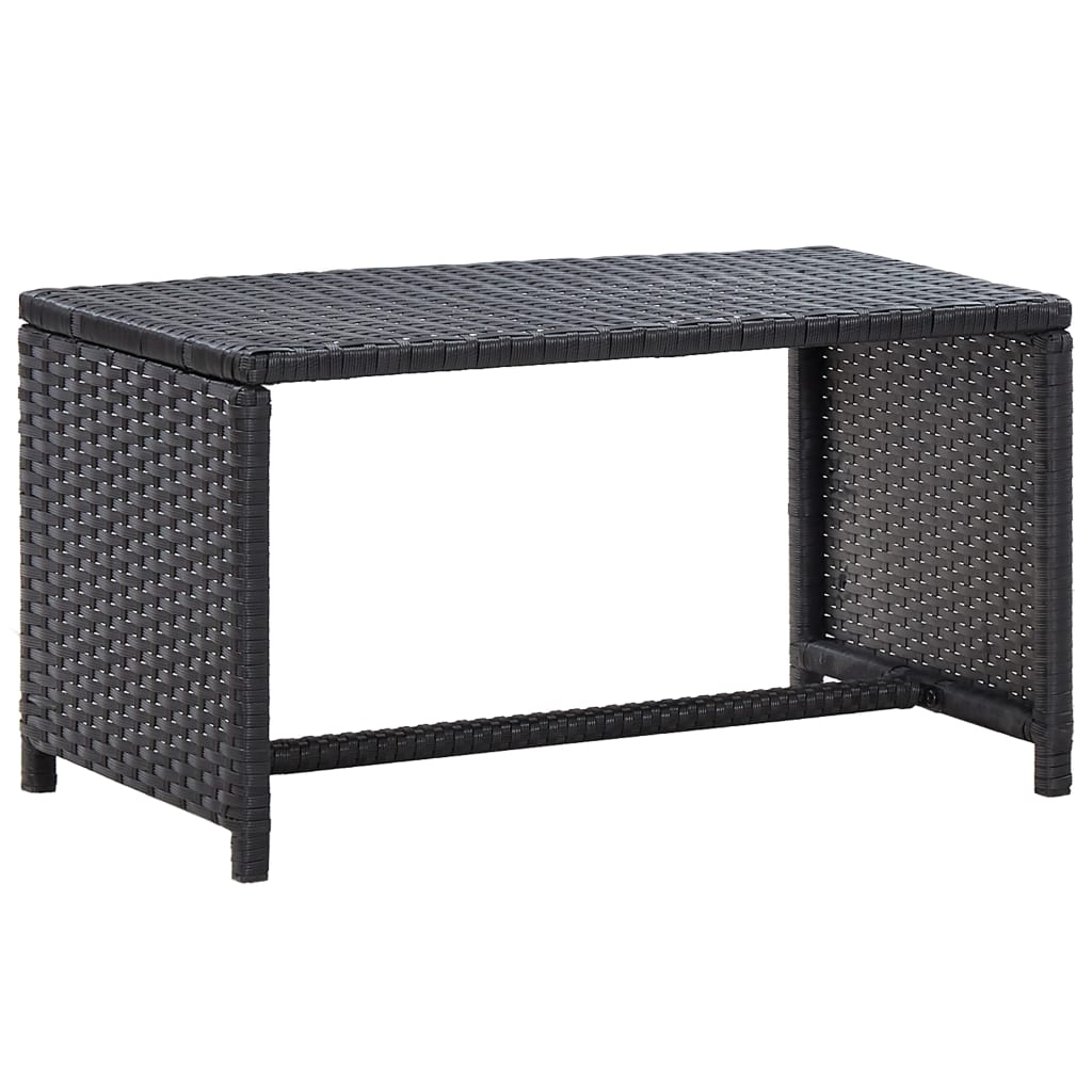 vidaXL Coffee Table Black 27.6"x15.7"x15" Poly Rattan