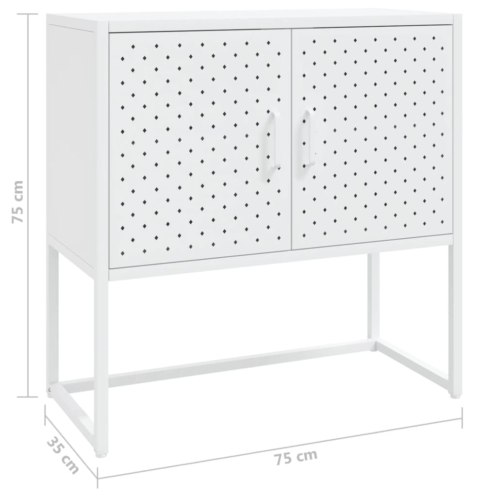vidaXL Sideboard White 29.5"x13.8"x29.5" Steel