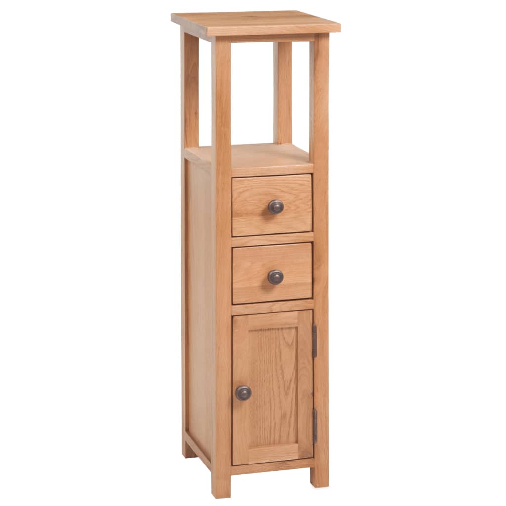 vidaXL Corner Cabinet Solid Oak Wood 10.2"x10.2"x37" Brown