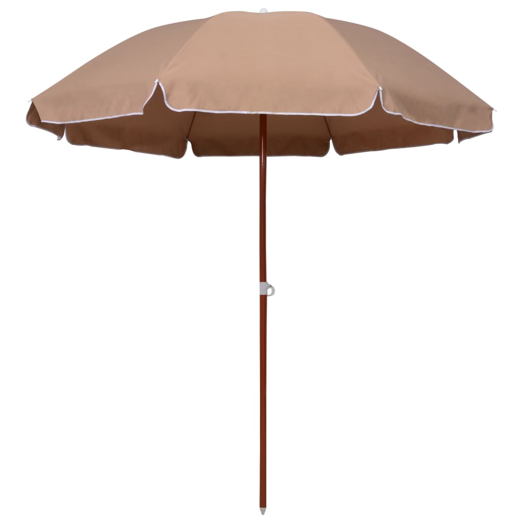 vidaXL Parasol with Steel Pole 94.5" Taupe