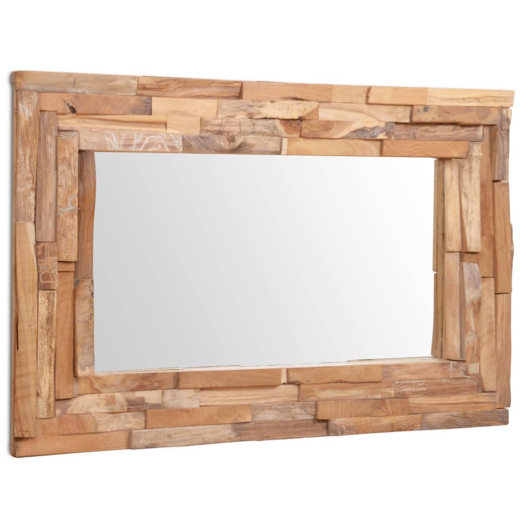 vidaXL Decorative Mirror Teak 35.4"x23.6" Rectangular
