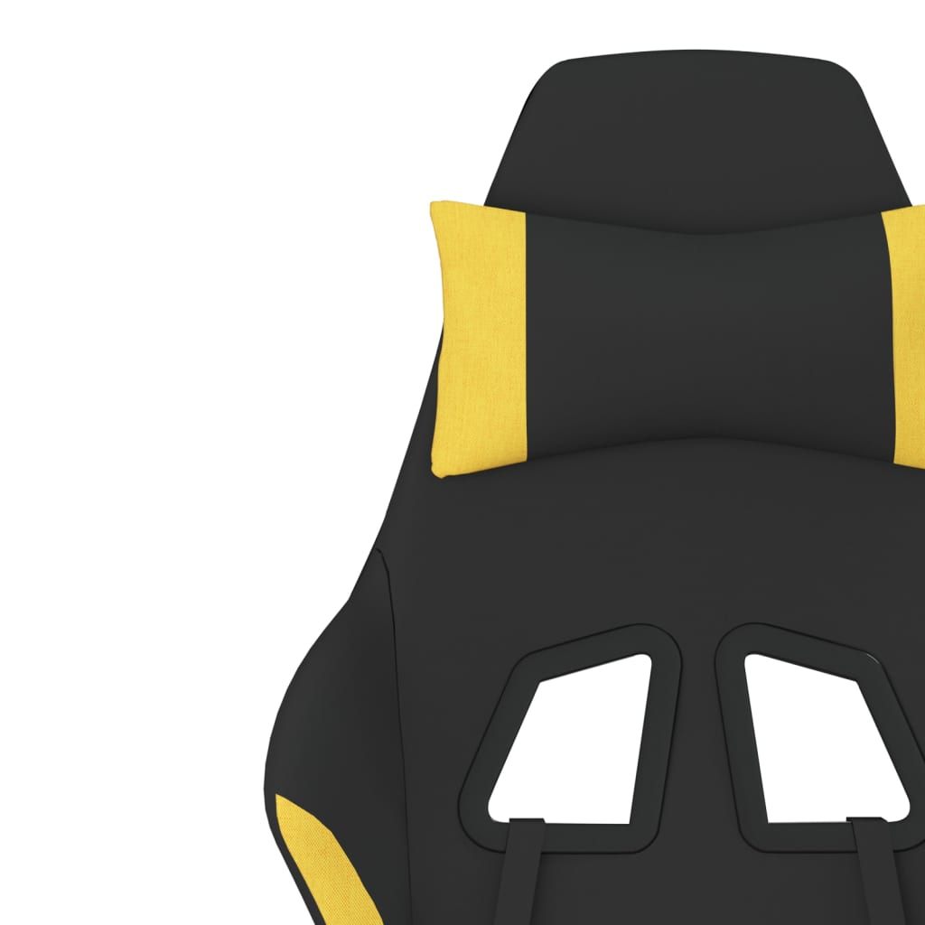 vidaXL Gaming Chair with Footrest Black and Yellow Fabric