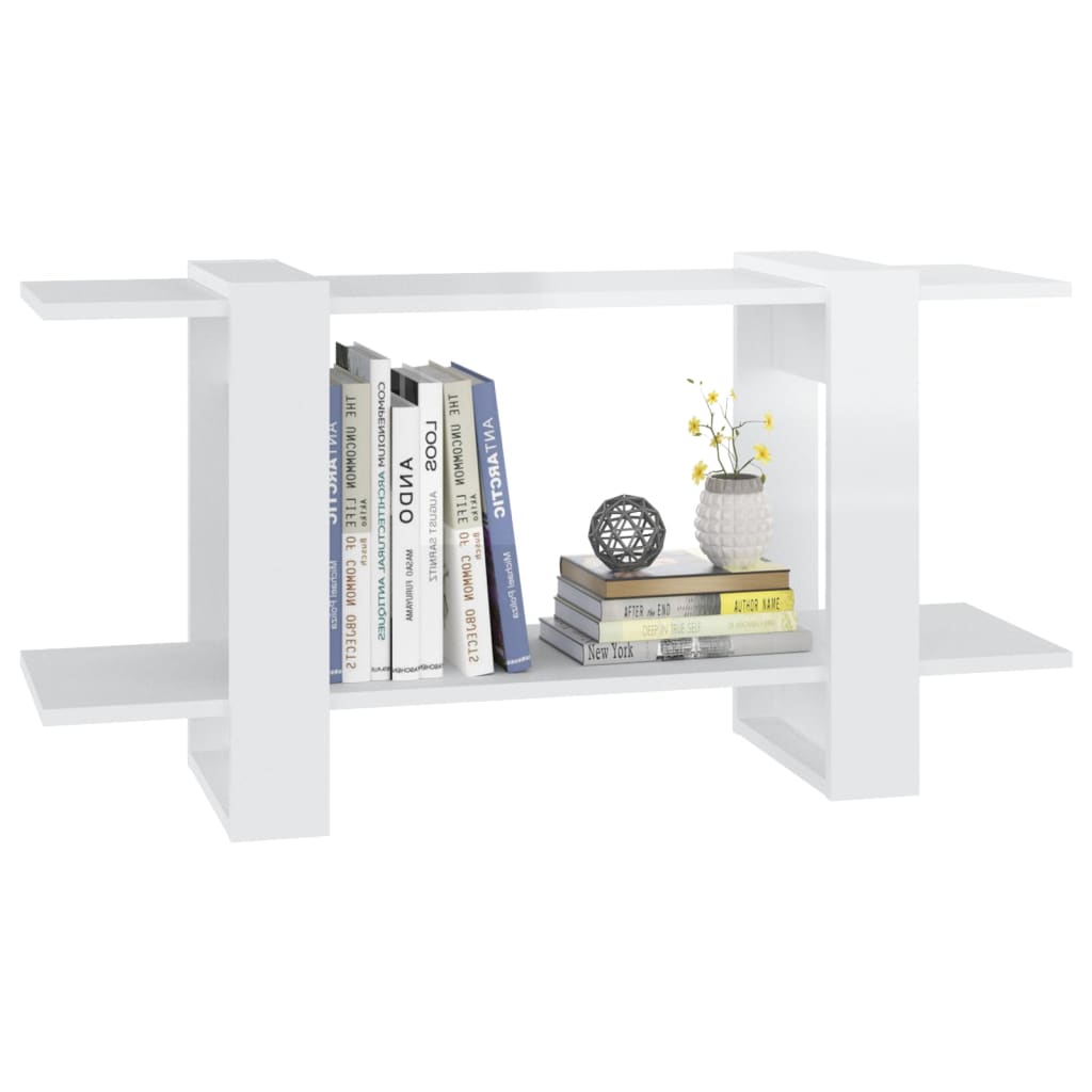 vidaXL Book Cabinet High Gloss White 39.4"x11.8"x20.1" Engineered Wood
