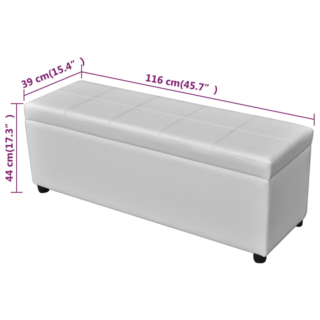 vidaXL Long Storage Bench White