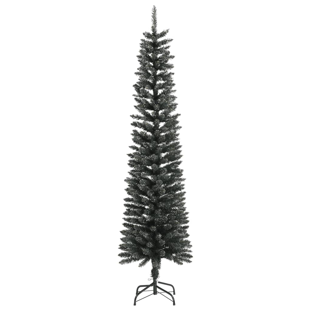 vidaXL Artificial Slim Christmas Tree with Stand Green 7 ft PVC