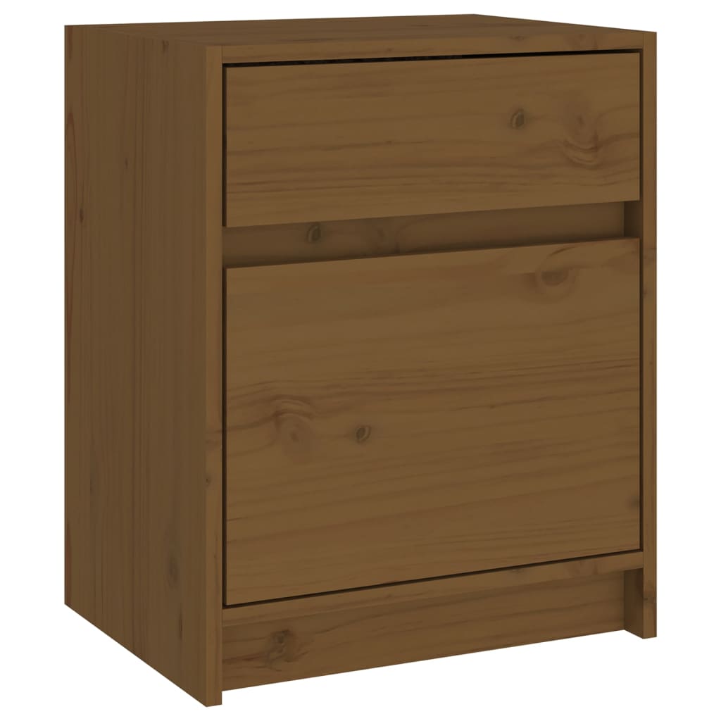 vidaXL Bedside Cabinets 2 pcs Honey Brown 15.7"x12.2"x19.7" Solid Wood Pine