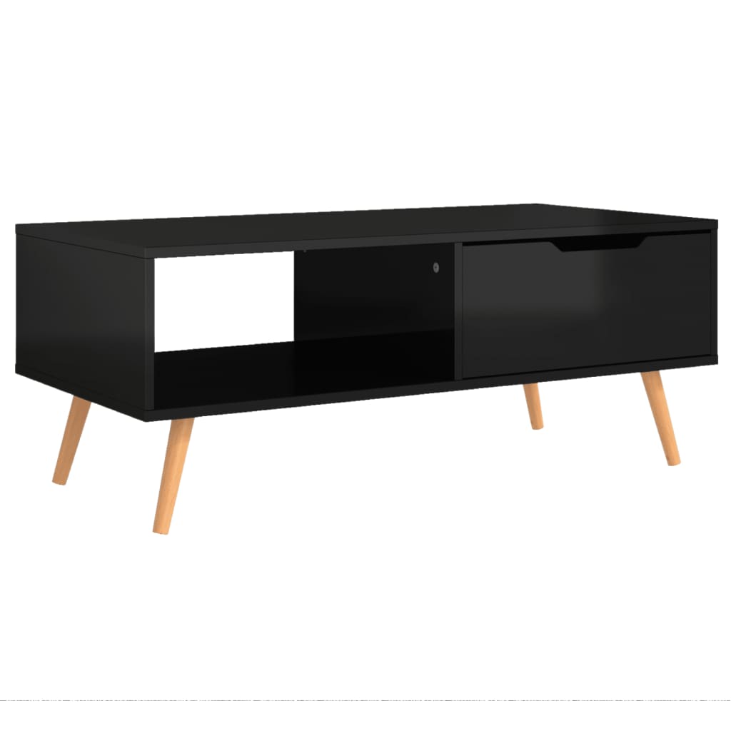 vidaXL Coffee Table High Gloss Black 39.4"x19.5"x16.9" Engineered Wood