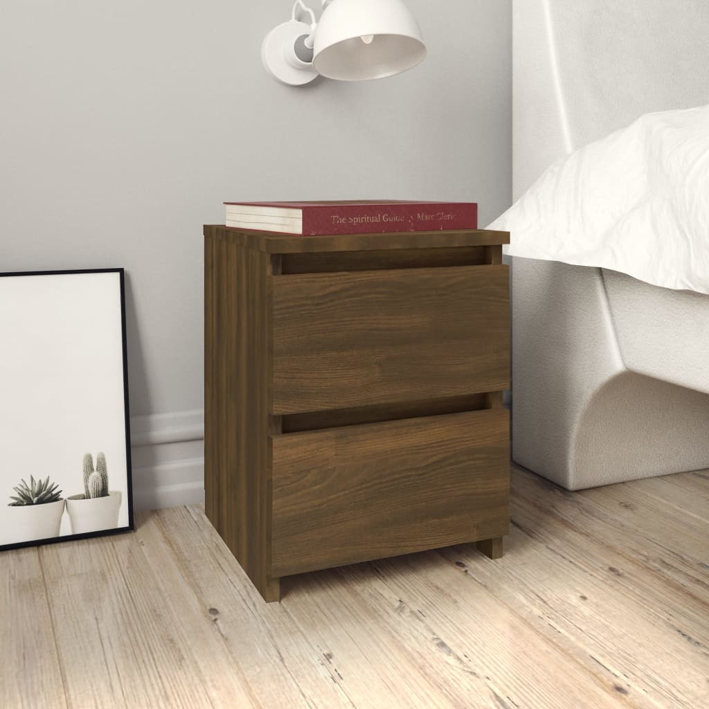 vidaXL Bedside Cabinets 2 pcs Brown Oak 11.8"x11.8"x15.7" Engineered Wood