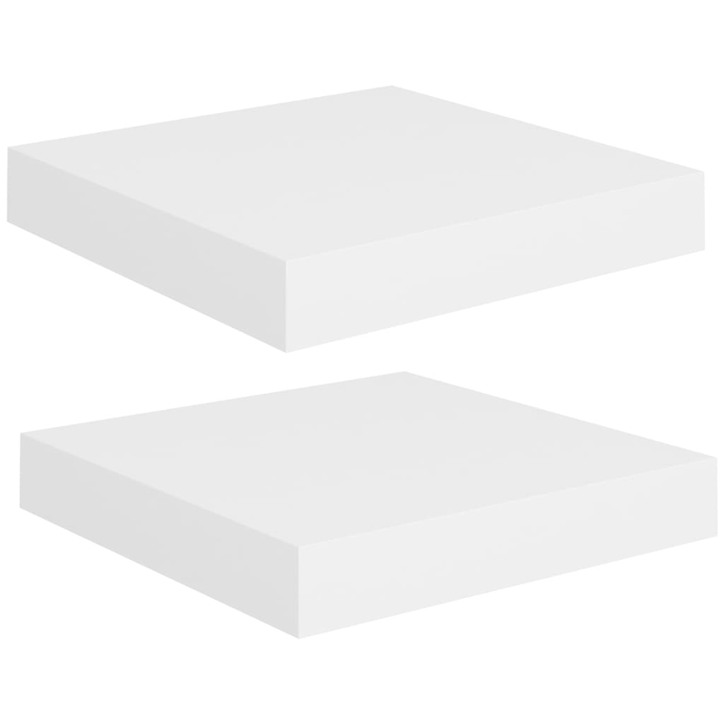 vidaXL Floating Wall Shelves 2 pcs White 9.1"x9.3"x1.5" MDF