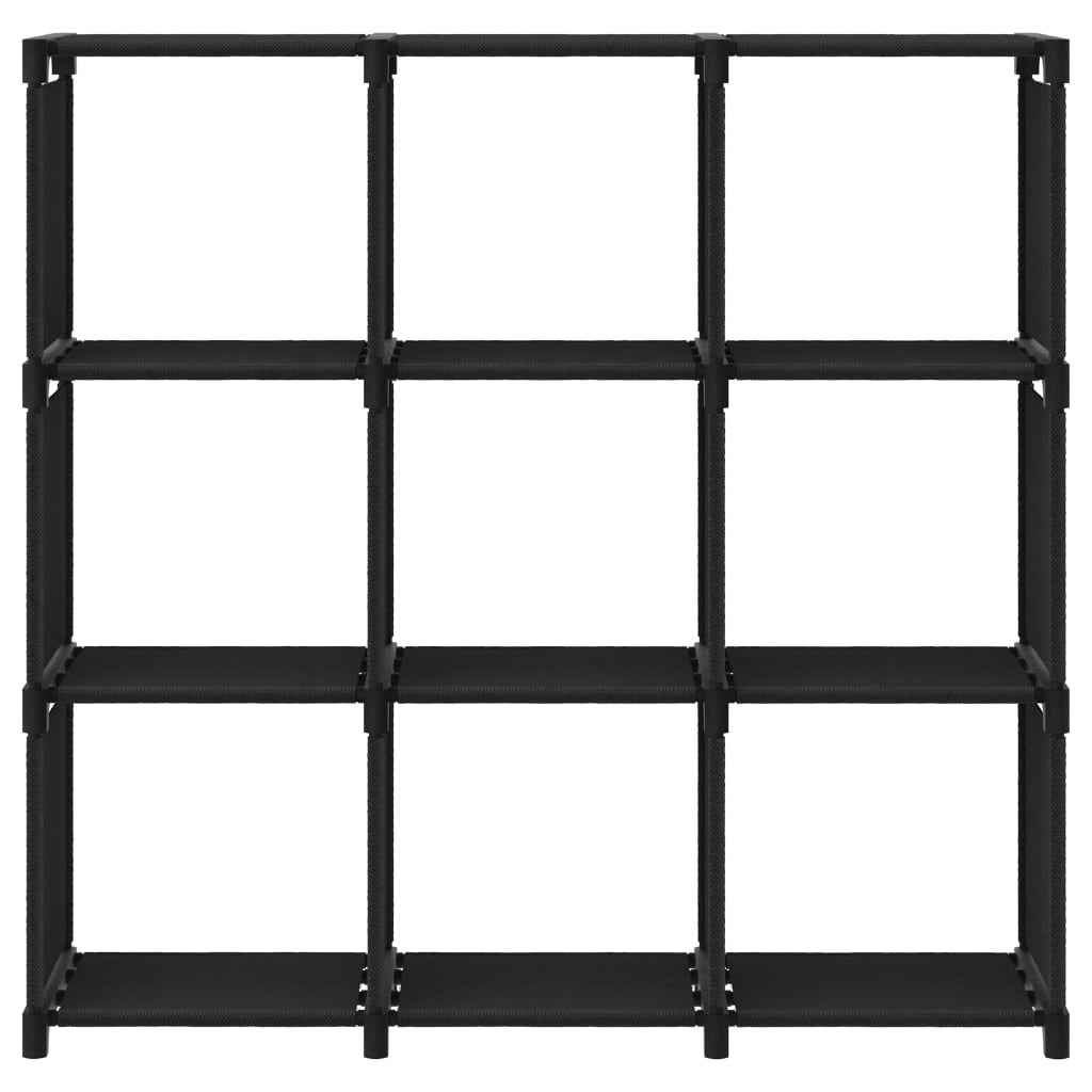 vidaXL 9-Cube Display Shelf Black 40.6"x11.8"x42.3" Fabric