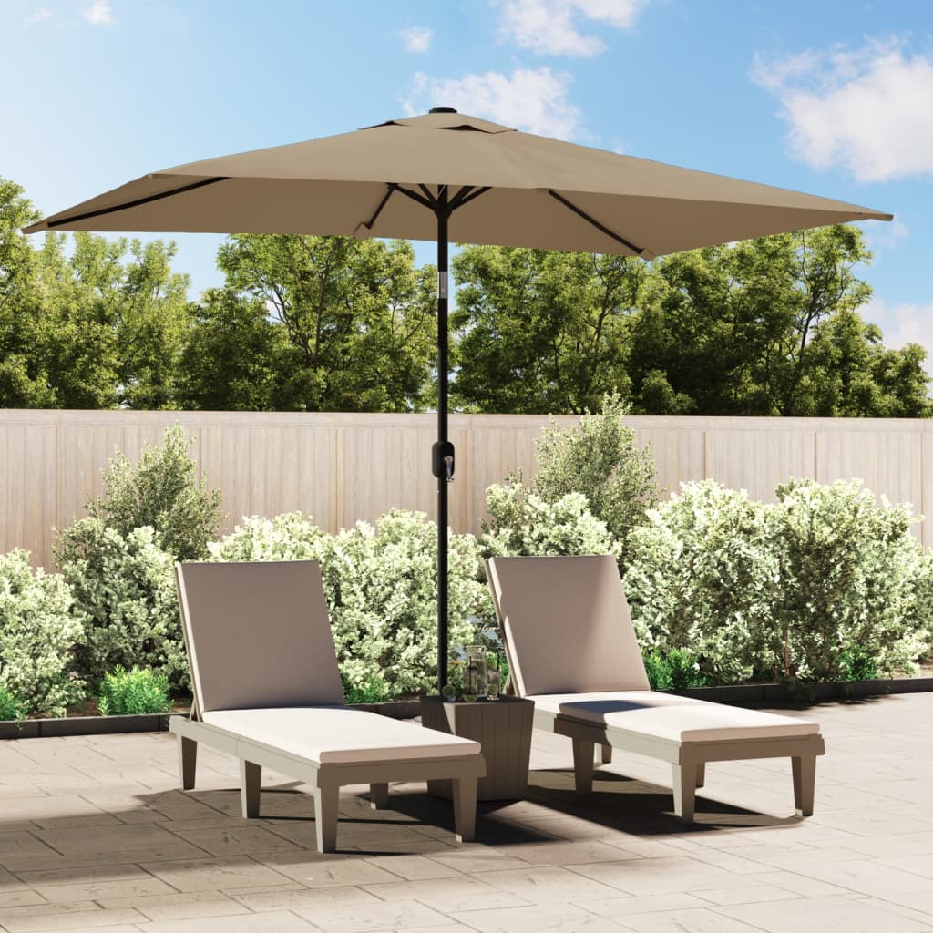 vidaXL Outdoor Parasol with Metal Pole 118"x78.7" Taupe
