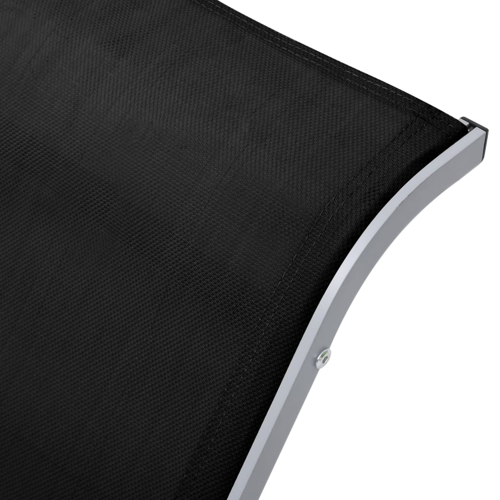 vidaXL Sunlounger Textilene and Aluminum Black