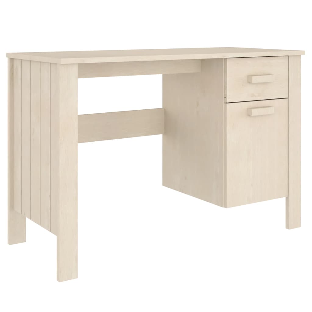 vidaXL Desk Honey Brown 44.5"x19.7"x29.5" Solid Wood Pine