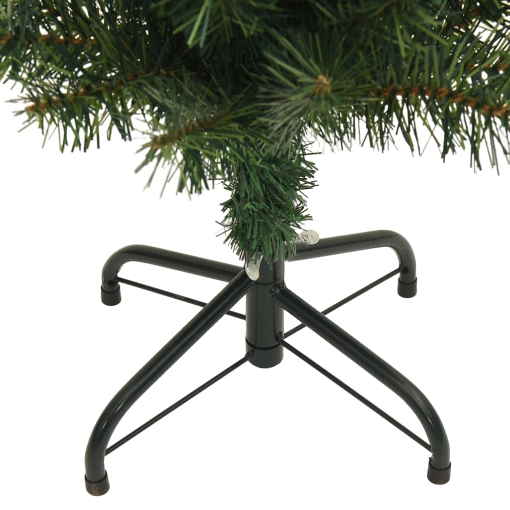 vidaXL Slim Artificial Christmas Tree with Stand Green 7 ft PVC