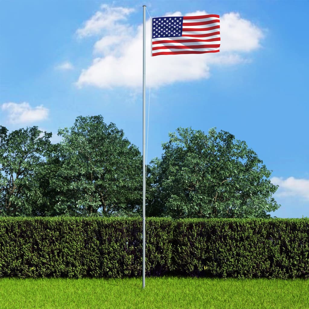 vidaXL US Flag and Pole Aluminum 20.3'