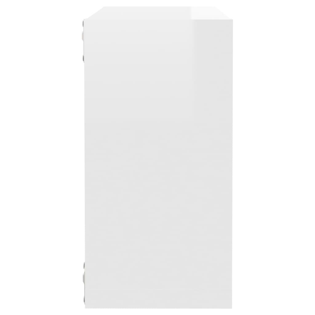 vidaXL Wall Cube Shelves 2 pcs High Gloss White 11.8"x5.9"x11.8"