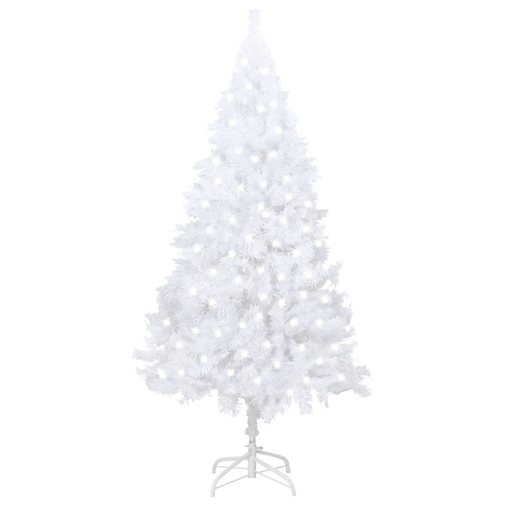 vidaXL Artificial Pre-lit Christmas Tree with Thick Branches White 47.2"