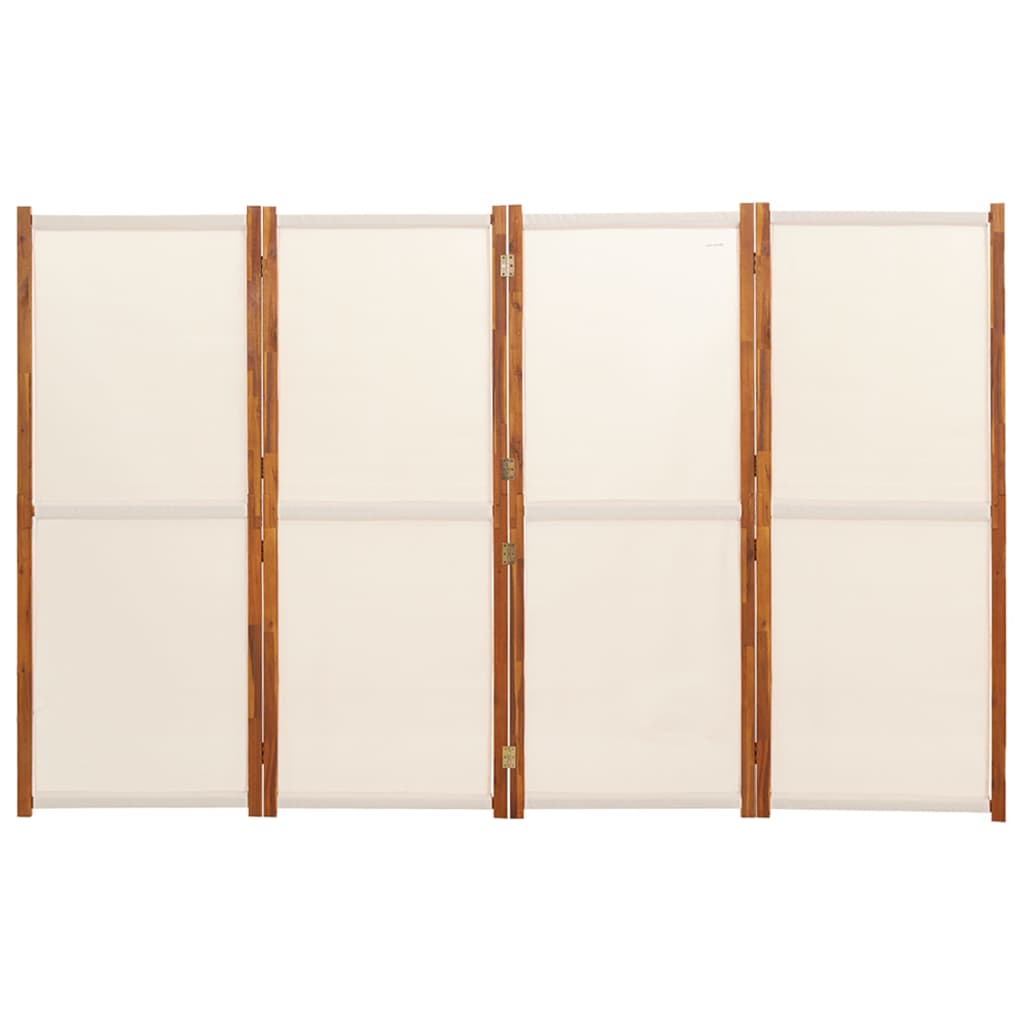 vidaXL 4-Panel Room Divider Cream White 110.2"x70.9"