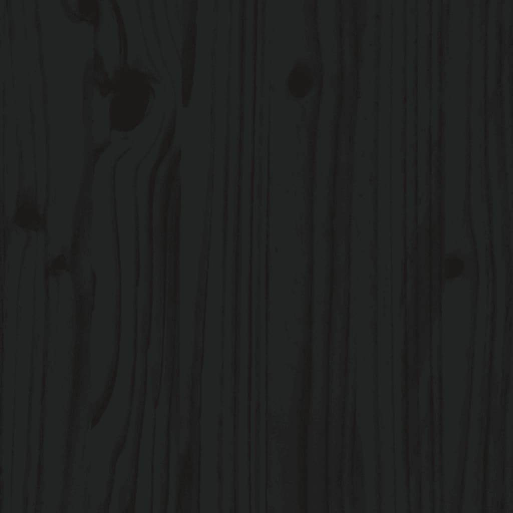 vidaXL Sideboards 2 pcs Black 27.6"x13.8"x31.5" Solid Wood Pine